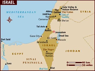 Kaart van Israël